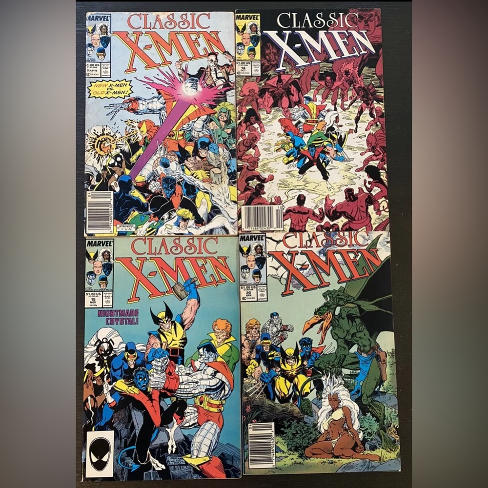 Classic X-Men #8 #14 #15 #20 Newsstand Marvel 1987-1988 Arthur Adams Art LOT 4